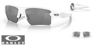 Oakley Flak 2.0 XL Sunglasses - Polished White Frame/Prizm Black Polarized Lenses