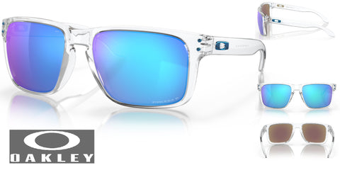 Oakley Holbrook XL Sunglasses - Polished Clear Frame/Prizm Sapphire Polarized Lenses