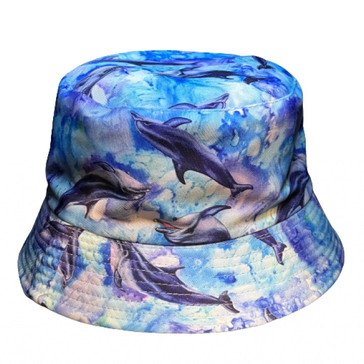 Bucket Hat (Reversible) -Dolphin Design