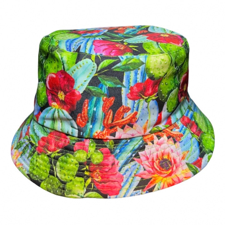 Bucket Hat (Reversible) - Tropical Flowers Design