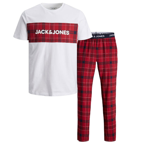 Jack & Jones Pure Cotton Pajama Gift Set - Red Tartan Plaid