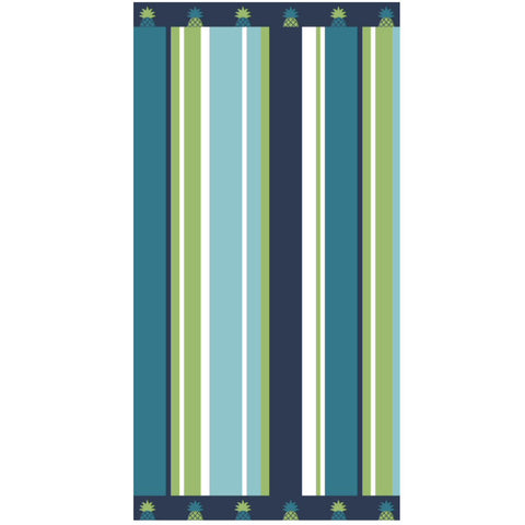 Jacquard Cool Blue Stripes Luxurious Towel