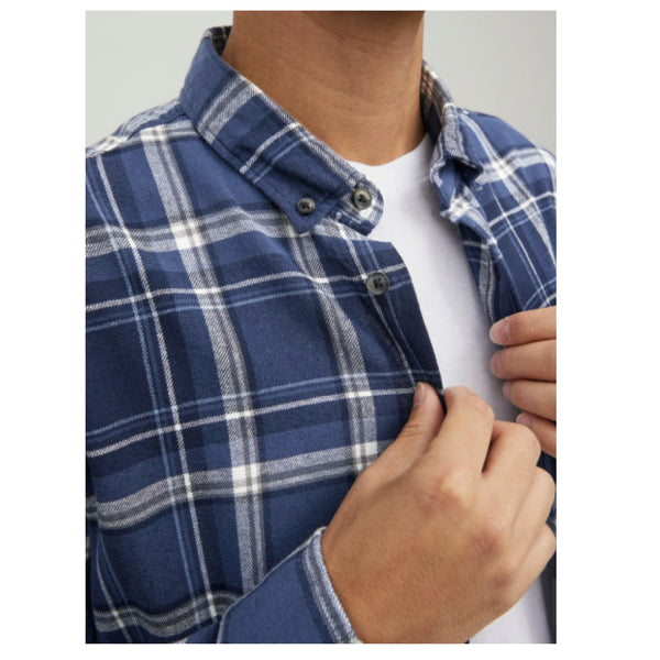 Jack & Jones Classic Plaid Shirt - Navy Blazer