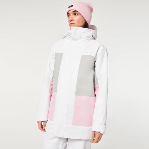 Oakley Women's Beaufort RC Insulated Jacket - White/Lunar Rock/Pink Flower