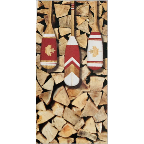 Souvenir Canadiana Towel - Paddles on Split Logs Design