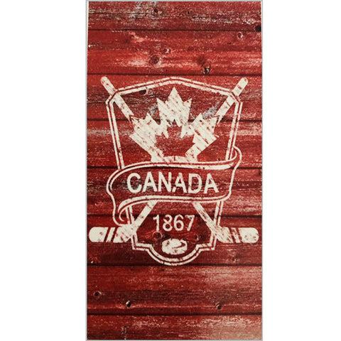 Souvenir Canadiana Towel - Vintage Canada Hockey 1867