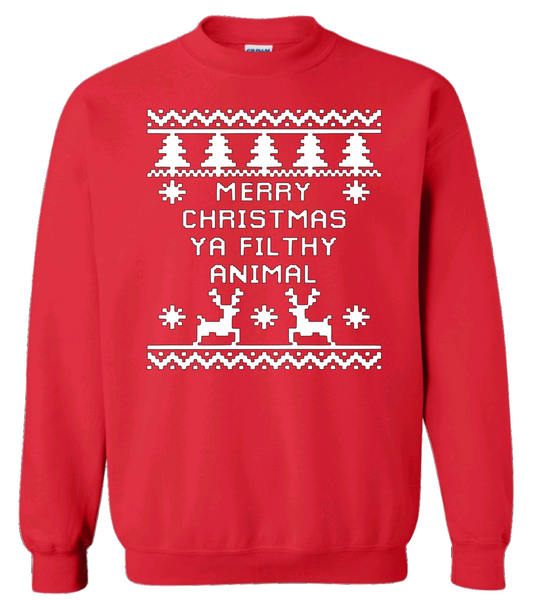 Merry Christmas Ya Filthy Animal Crewneck Sweater