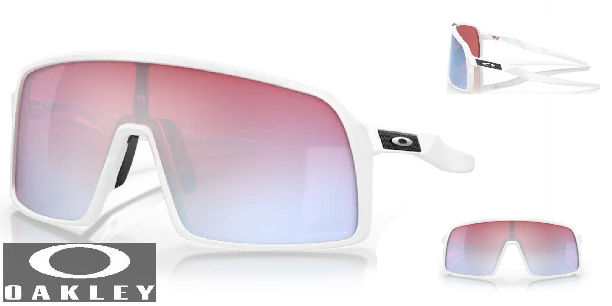 Oakley Sutro Sunglasses - Polished White Frame/Prizm Snow Sapphire Lenses