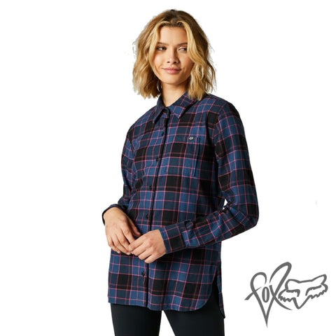 Fox Racing Pines Women's Flannel Shirt - Dark Indigo