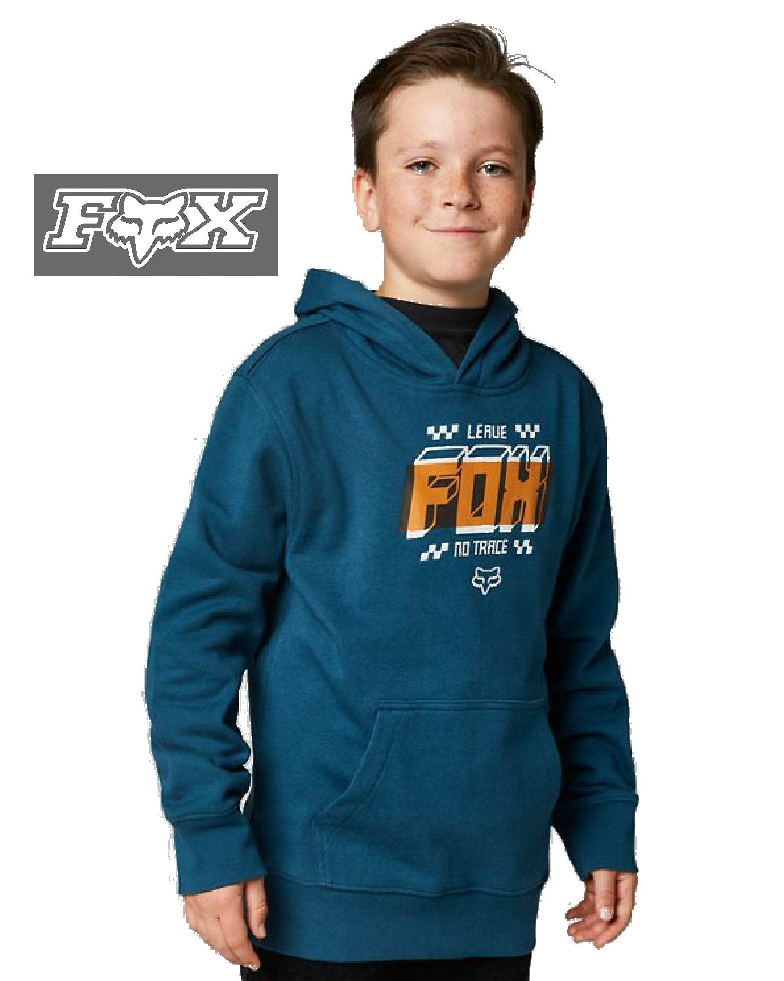 Fox Racing Youth Fullstop Pullover Fleece Hoodie - Dark Indigo